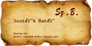 Szoták Bató névjegykártya